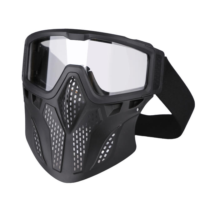 Detachable Tactical Face Shield Mask Protective Ballistic Goggles